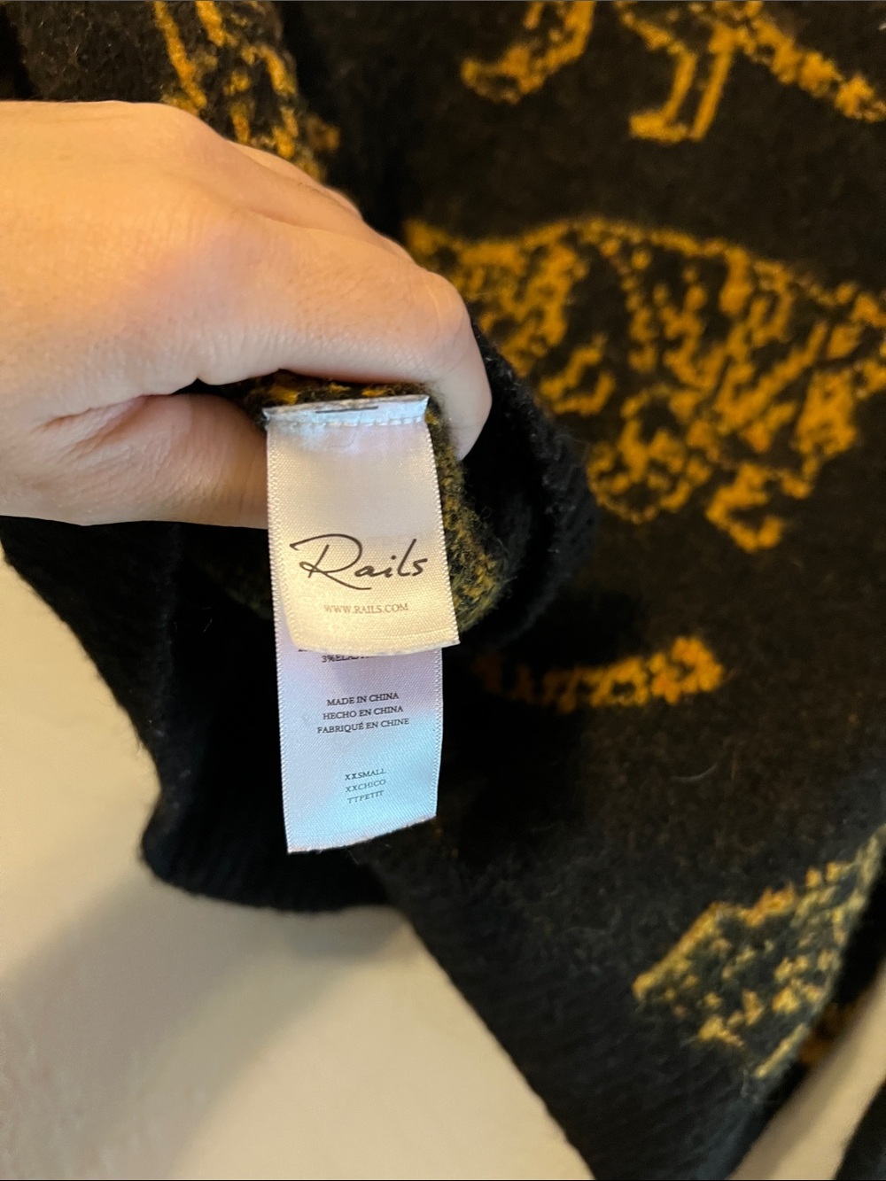 Rails Perci Leopard Cotton & Cashmere Sweater XXS - Picture 5 of 5
